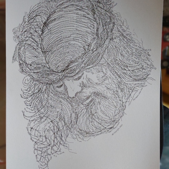 - Art- NEW - Illustration Art Print image of Jesus - Typography - style. C… - Picture 5 of 5